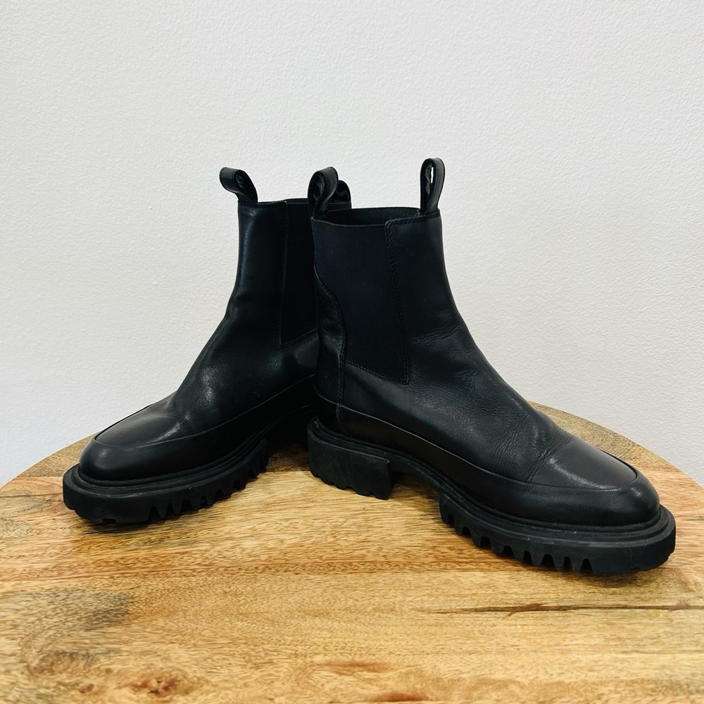 AllSaints Harlee Women's Leather Chelsea Ankle Boots in Black Size 36/US 6